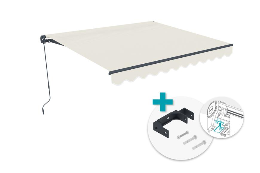 VECCHIO 3x2.5m beige monobloc awning with ceiling fixing