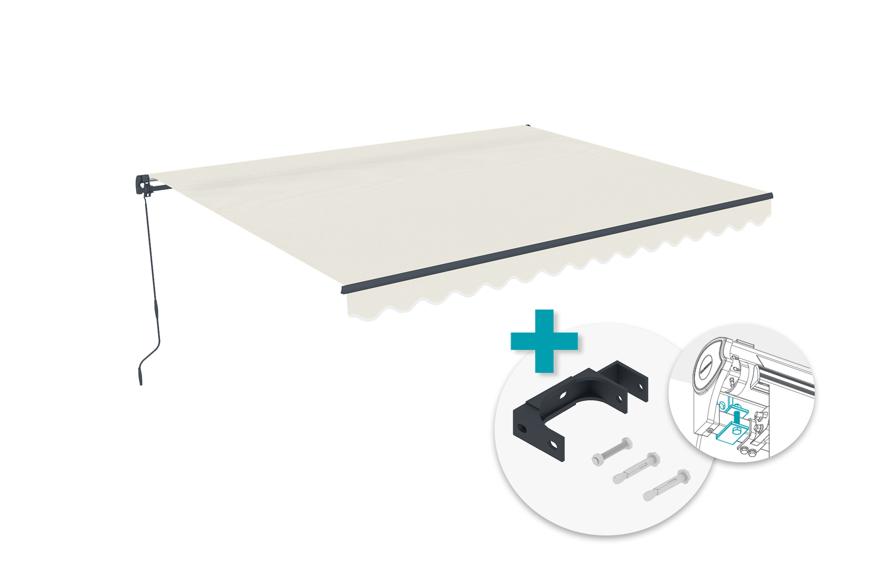 VECCHIO 4x3m beige monobloc awning with ceiling fixing