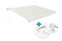 VECCHIO 4m x 3m white monobloc awning with beige fabric and ceiling fixing