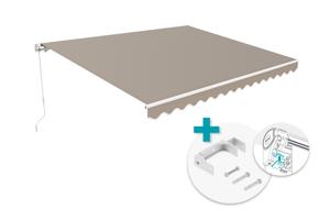 VECCHIO 4m x 3m fehér monoblokk napellenző bézs szövettel és mennyezeti rögzítéssel main image