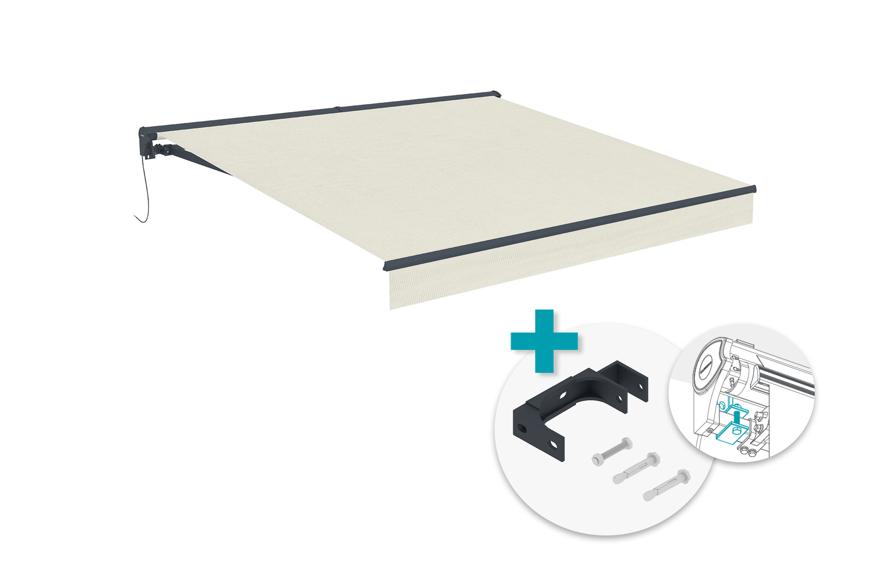 FAZZIO 3x2,5m béžová polokazetová motorizovaná markíza s upevnením na strop