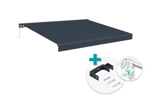 FAZZIO 4x3m grijze semi-cassette gemotoriseerde luifel met plafondbevestiging main image
