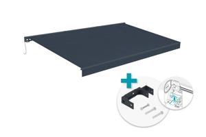 FAZZIO 5x3m grijze semi-cassette gemotoriseerde luifel met plafondbevestiging main image