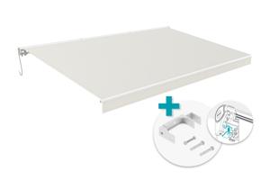 FAZZIO gemotoriseerd zonnescherm van 3m x 2,5m in wit met beige doek en plafondbevestiging main image