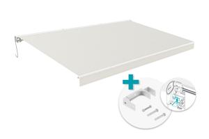FAZZIO 5m x 3m witte gemotoriseerde luifel met beige doek en plafondbevestiging main image