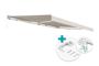 FAZZIO 5x3m white LED motorized awning with beige fabric and ceiling mounting