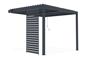 PIANA 3x2.5m lean-to bioclimatic pergola in anthracite grey aluminum with 1 privacy screen louver thumbnail 2