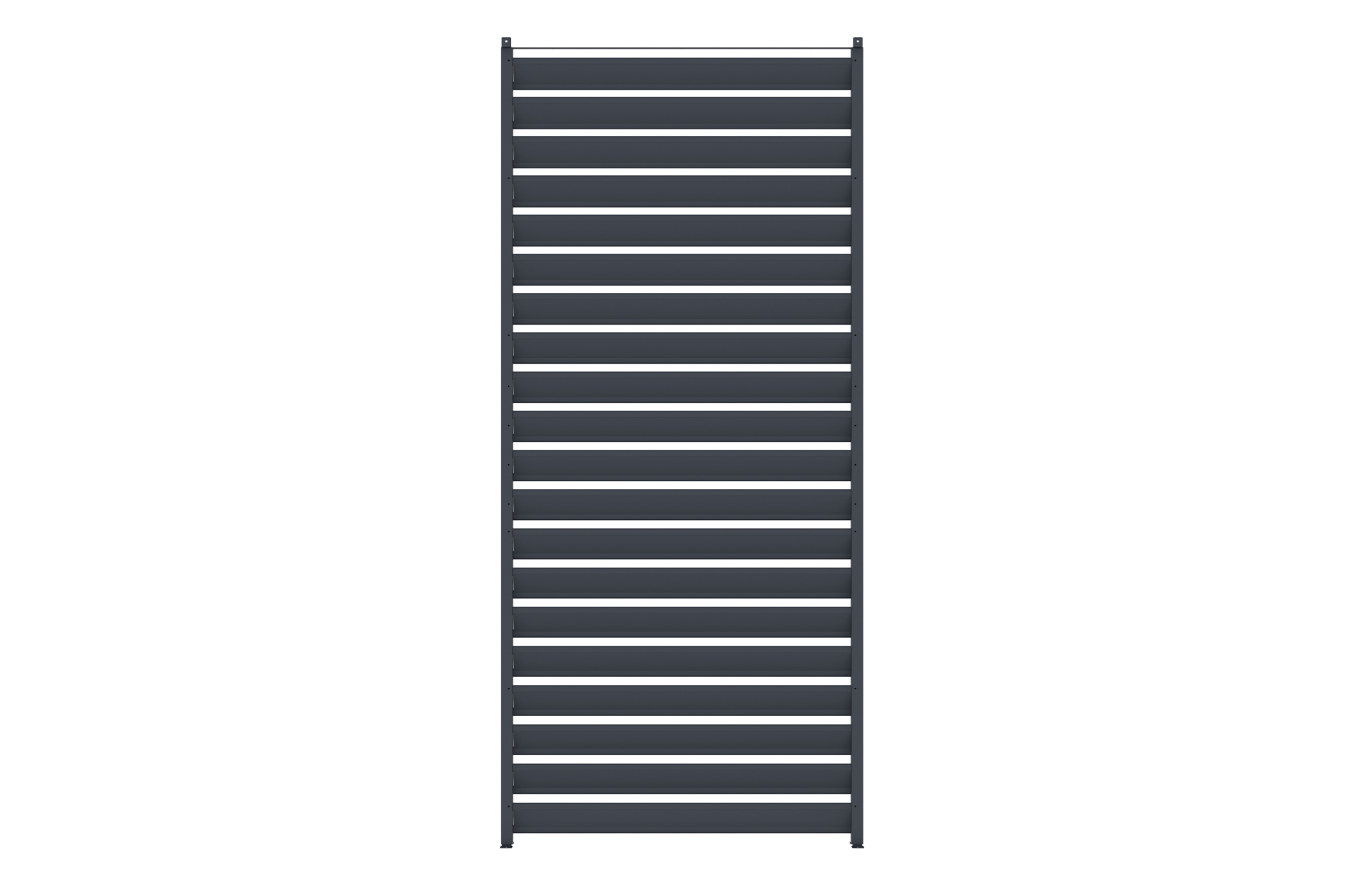 PIANA 3x2.5m lean-to bioclimatic pergola in anthracite grey aluminum with 1 privacy screen louver 7