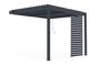 PIANA 3x2.5m lean-to bioclimatic pergola in anthracite grey aluminum with 1 privacy screen louver thumbnail 10