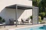 PIANA 3x2.5m lean-to bioclimatic pergola in anthracite grey aluminum with 1 privacy screen louver main_image thumbnail