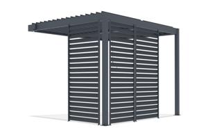 PIANA 3x2m pieguļoša bioklimatiskā pergola antracīta pelēkā alumīnija krāsā ar 3 privātuma režģiem 3
