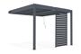 PIANA 3x3m attached bioclimatic pergola in grey aluminum with 1 privacy screen louver thumbnail 3
