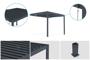 PIANA 3x3m attached bioclimatic pergola in grey aluminum with 1 privacy screen louver thumbnail 5