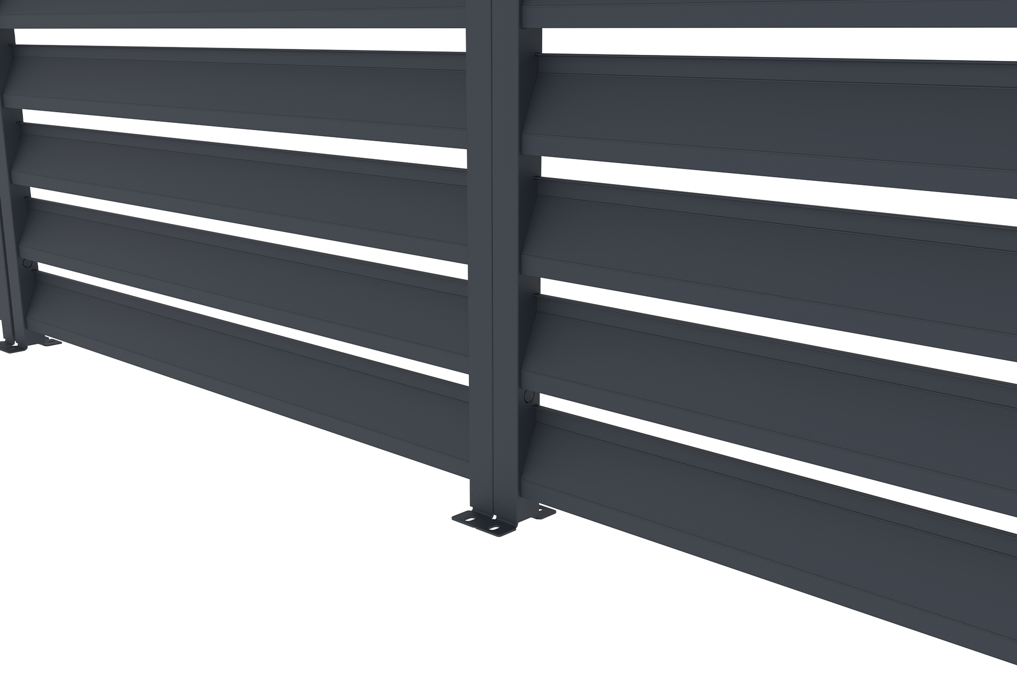 PIANA 3x3m attached bioclimatic pergola in grey aluminum with 1 privacy screen louver 9