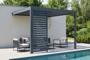 PIANA 3x3m attached bioclimatic pergola in grey aluminum with 1 privacy screen louver main_image thumbnail