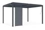 PIANA 3x4m brīvstāvoša bioklimatiskā pergola pelēkā alumīnija krāsā ar 1 privātuma nodrošināšanas žalūzijām thumbnail 2