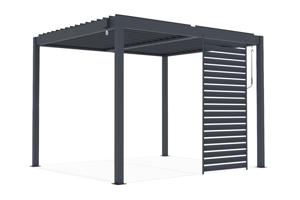 PIANA brīvstāvoša bioklimatiskā pergola 3x2,5m pelēks alumīnijs ar 1 privātuma nodrošināšanas žalūzijām 2