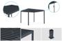 PIANA freestanding bioclimatic pergola 3x2.5m grey aluminum with 3 privacy louvers thumbnail 6
