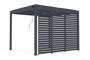 PIANA freestanding bioclimatic pergola 3x2.5m grey aluminum with 3 privacy louvers thumbnail 2
