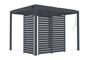 PIANA freestanding bioclimatic pergola 3x2.5m grey aluminum with 3 privacy louvers thumbnail 3