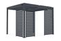 PIANA freestanding bioclimatic pergola 3x2.5m grey aluminum with 3 privacy louvers thumbnail 4