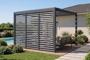 PIANA szabadon álló bioklimatikus pergola 3x2,5m szürke alumínium 3 betekintést gátló lamella