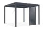 PIANA 3x3m brīvstāvoša bioklimatiskā pergola pelēkā alumīnija krāsā ar 1 privātuma nodrošināšanas žalūzijām thumbnail 3