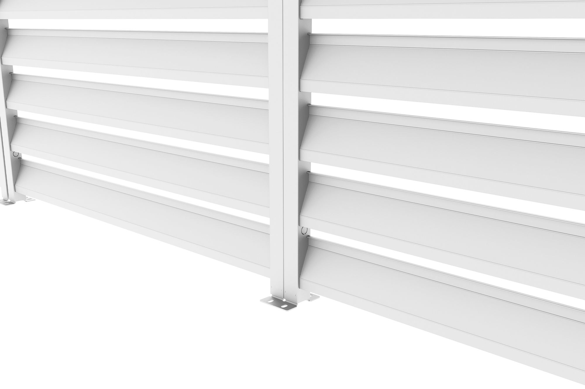 Pergolă bioclimatică independentă PIANA 4x3m din aluminiu alb cu 1 lamelă de intimitate 8