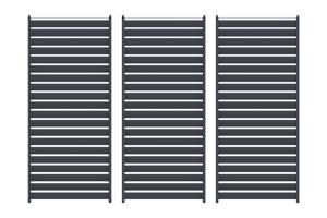 Set de 3 paravane de intimitate VENTO pentru pergolă, 92 cm, lamele cu jaluzele din aluminiu gri - pentru pergola bioclimatică PIANA 2