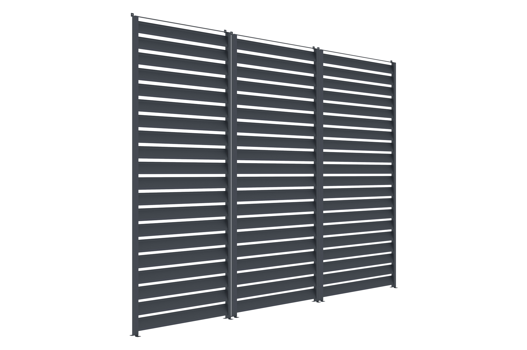 Set de 3 paravane de intimitate VENTO pentru pergolă, 92 cm, lamele cu jaluzele din aluminiu gri - pentru pergola bioclimatică PIANA 3