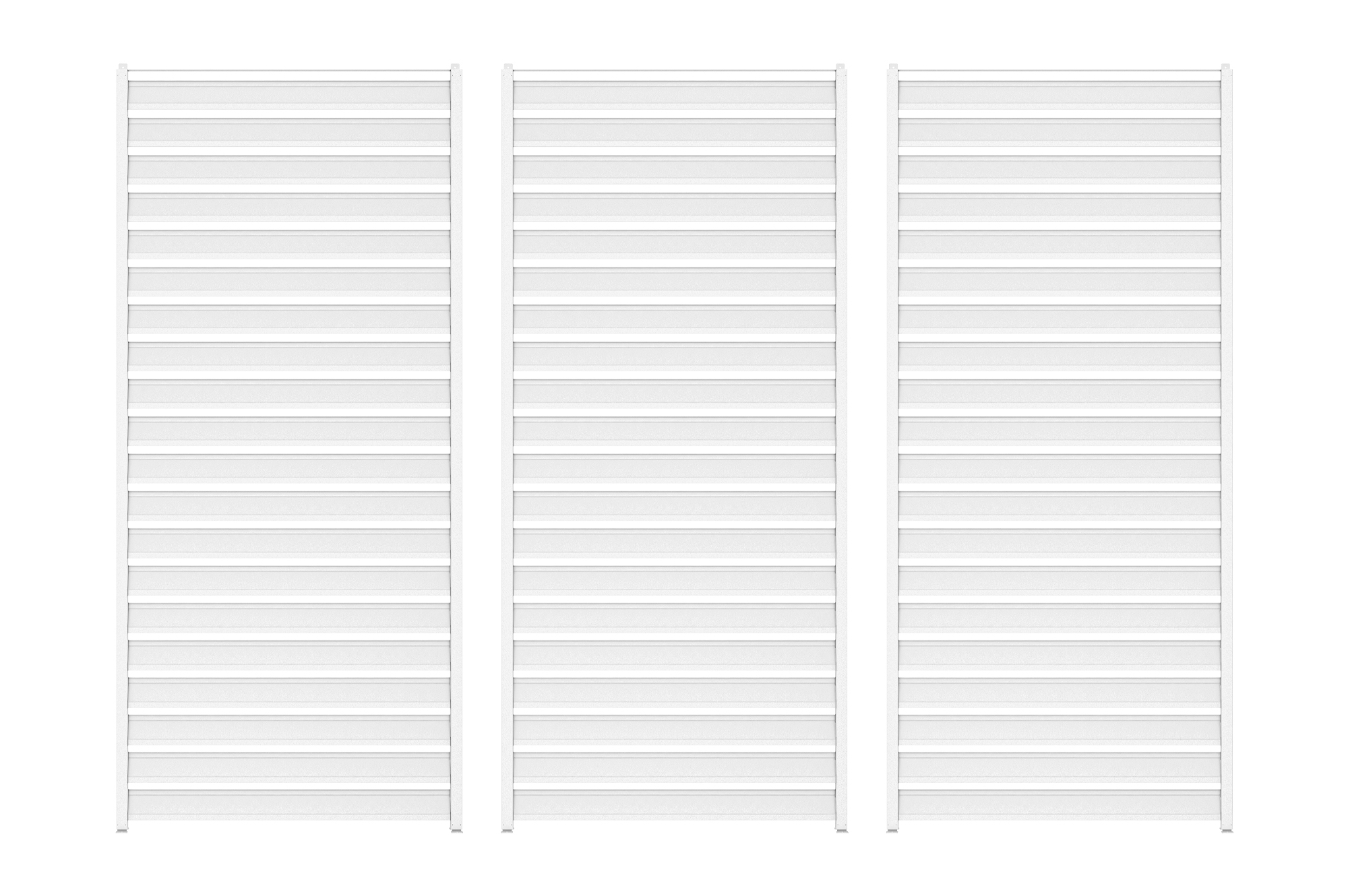 Set of 3 VENTO pergola privacy screens, 92 cm, white aluminum louvered slats - for PIANA bioclimatic pergola 2