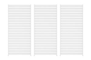 Set of 3 VENTO pergola privacy screens, 92 cm, white aluminum louvered slats - for PIANA bioclimatic pergola 2