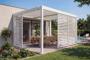 Set of 3 VENTO pergola privacy screens, 92 cm, white aluminum louvered slats - for PIANA bioclimatic pergola thumbnail 10