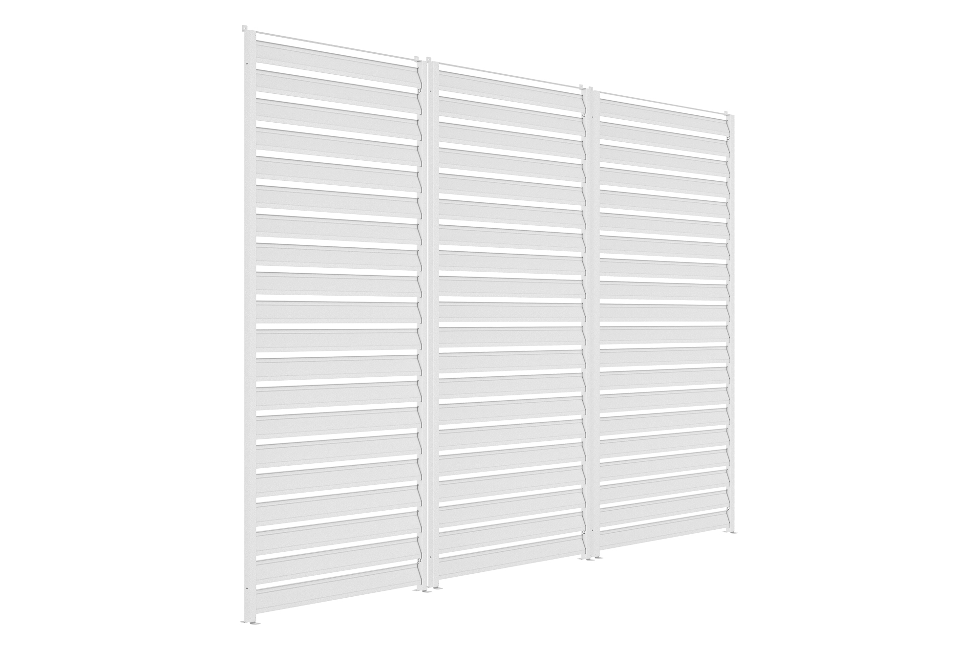 Set of 3 VENTO pergola privacy screens, 92 cm, white aluminum louvered slats - for PIANA bioclimatic pergola 3