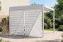 PIANA 3x3m fritstående bioklimatisk pergola i hvid aluminium med udtrækkelige persienner på 3m-siden