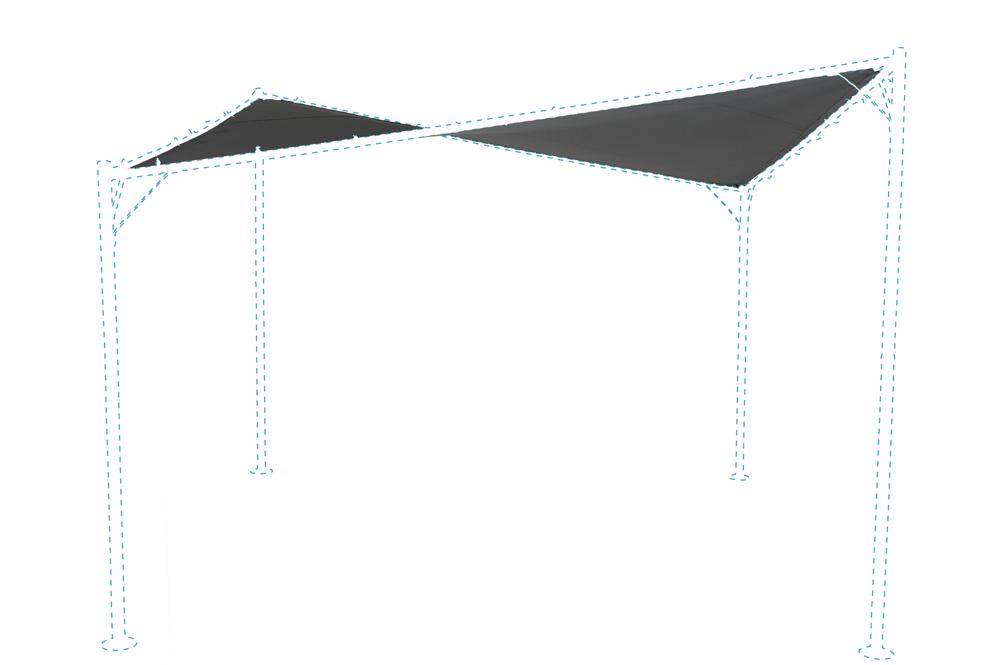 Toile de toit gris anthracite pour pergola CALA 3,5x3,5m