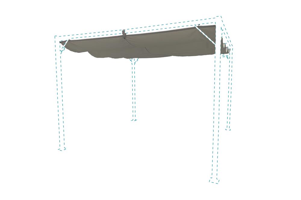 Hellgraues Dachgewebe 300*300 cm für MARIA Pergola
