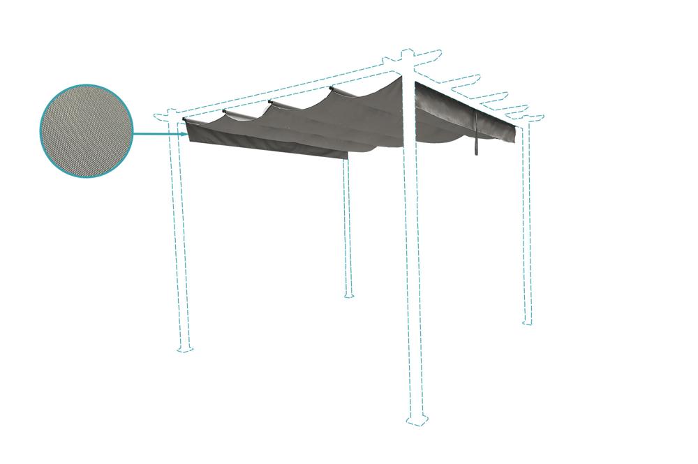 Toile de toit gris Clair 4x3m pour pergola MIRA