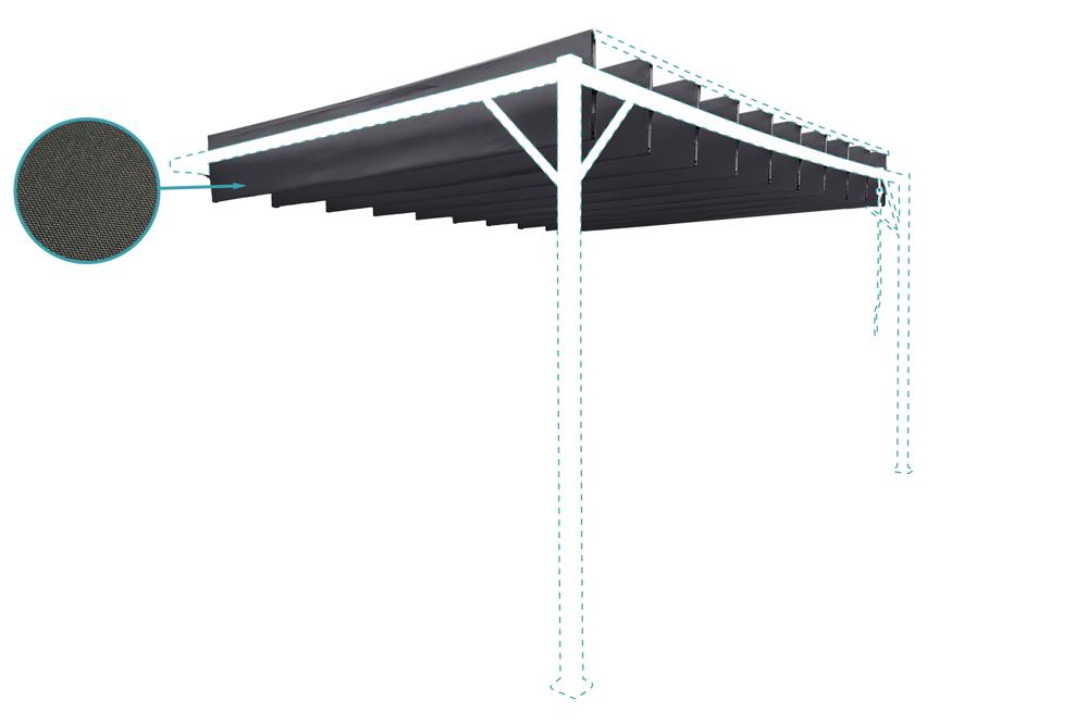 Toile de toit gris anthracite pour pergola BAHIA 4x3m