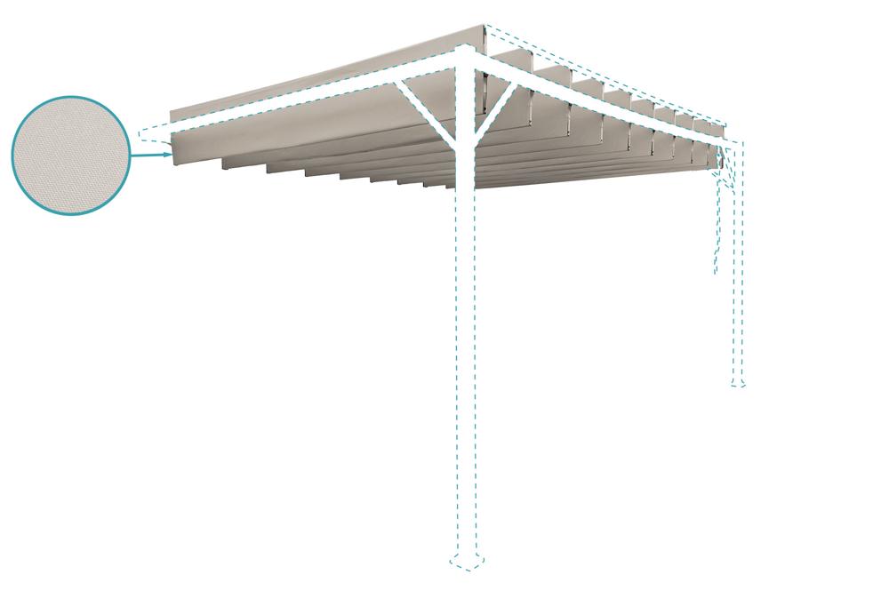 Beige Dachplane 400 x 300 cm für BAHIA Pergola