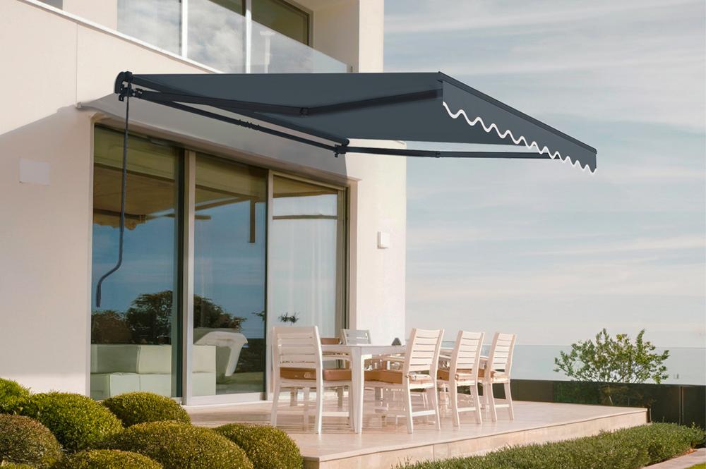 Monoblock-Markise VECCHIO Grau 3m x 2,5m