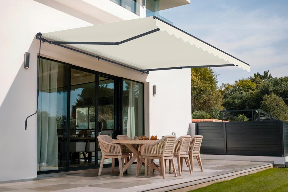 Store banne monobloc beige VECCHIO 4x3m