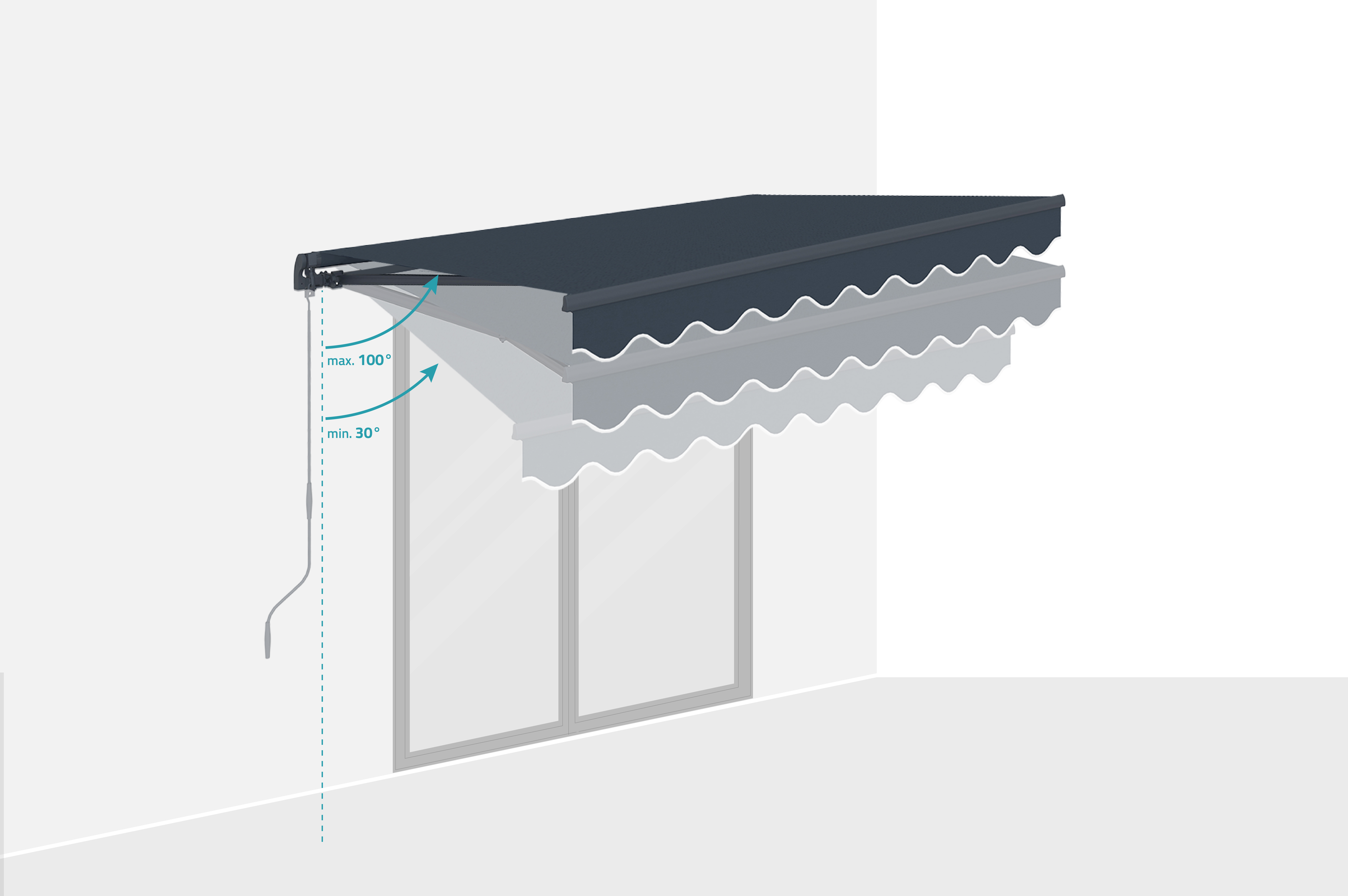 VECCHIO förtält i ett stycke 2,5m x 2m Grå 5