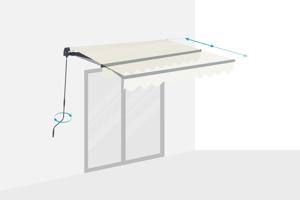 VECCHIO egyrészes napellenző 2,5m x 2m Bézs 4