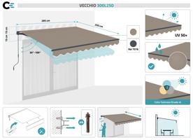 Toldo para terraza VECCHIO 3x2,5m topo 2