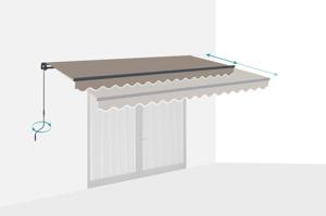 VECCHIO einteilige Markise 4m x 3m Taupe 4