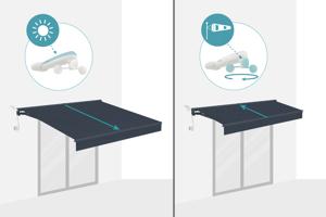 FAZZIO 3x2,5m semi-cassette gemotoriseerd zonnescherm, grijs 6