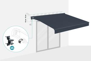 FAZZIO 3x2,5m semi-cassette gemotoriseerd zonnescherm, grijs 3