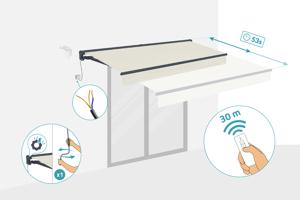 FAZZIO 3x2,5m beige semi-cassette gemotoriseerd zonnescherm 5