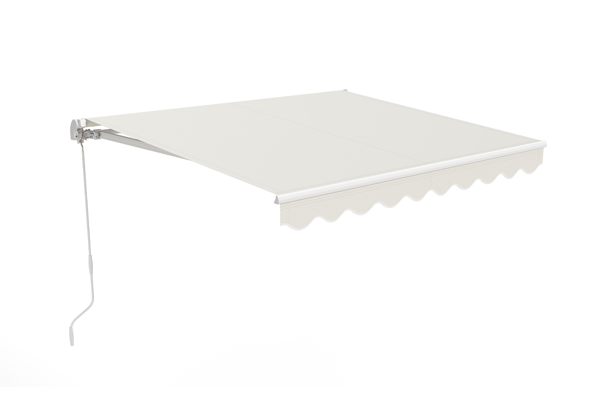 Weiße, einteilige Markise VECCHIO 2,5 m x 2 m, beigefarbenes Segeltuch 7